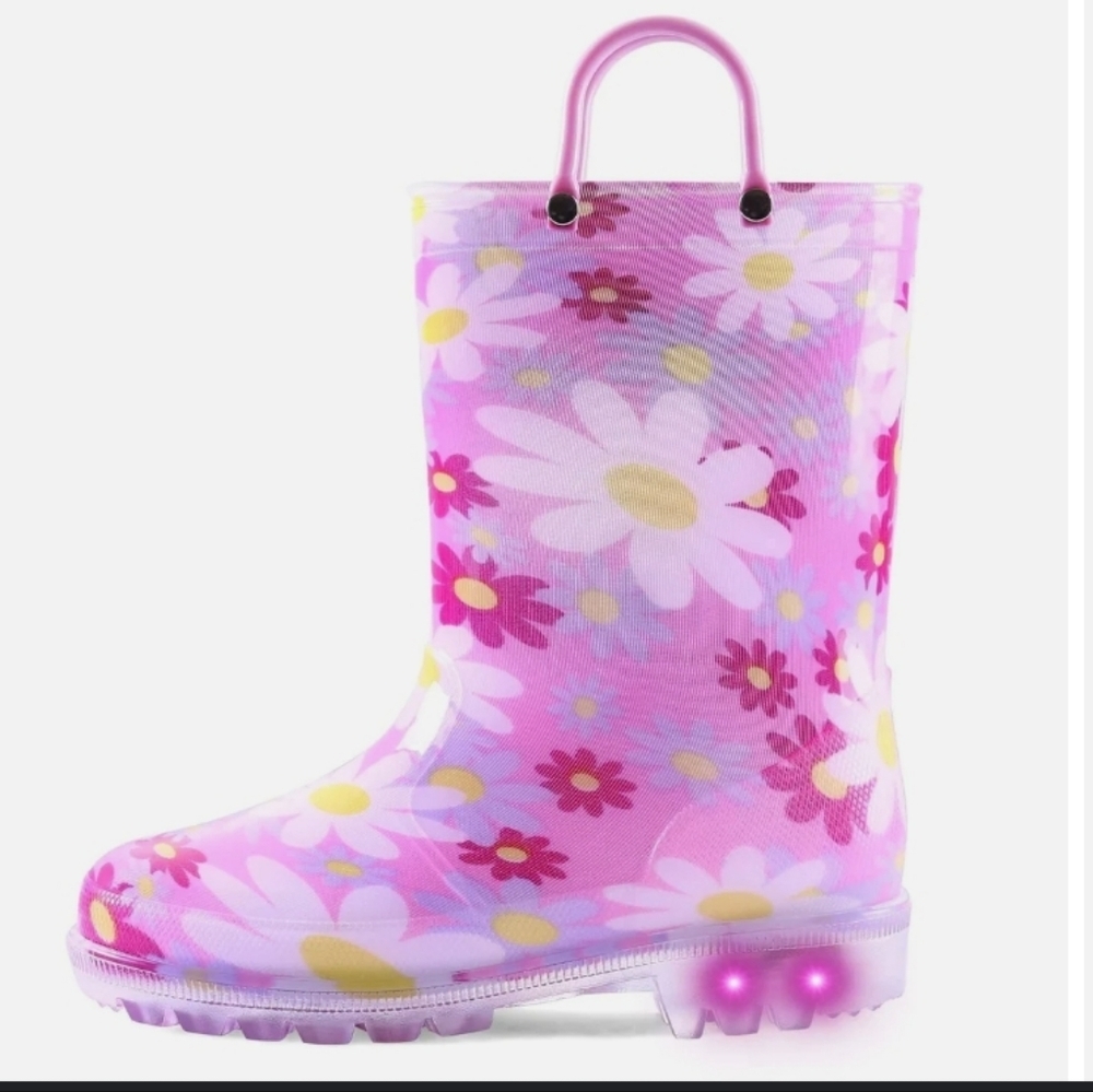 K Komforme Light Up Flower Rainboots Size 2